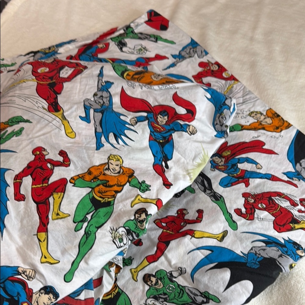 DC Superhero Full Size flat Bed Sheets with 1 pillowcases